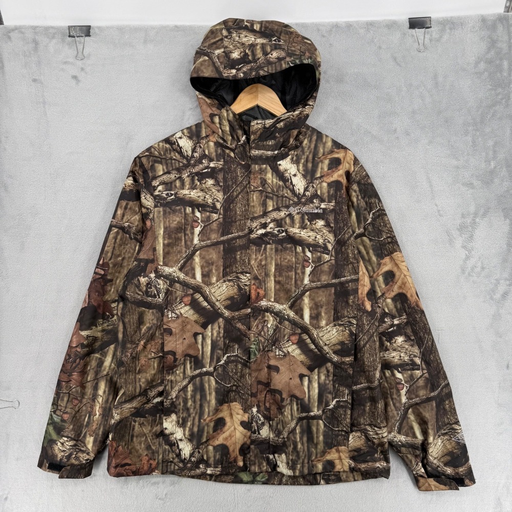 Columbia  Camo Rain Jacket Omni-Tech Waterproof Hunting Fishing‎ Mens Size L - Picture 2 of 16